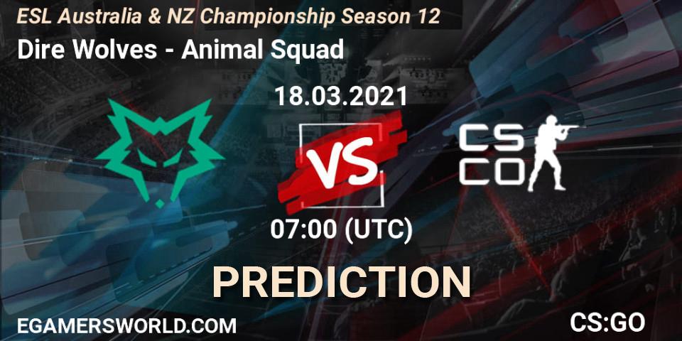 Dire Wolves vs Animal Squad: Betting TIp, Match Prediction. 18.03.2021 at 07:00. Counter-Strike (CS2), ESL Australia & NZ Championship Season 12