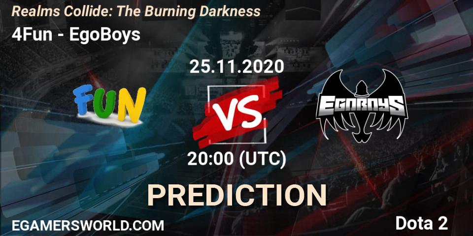 4Fun vs EgoBoys: Betting TIp, Match Prediction. 25.11.20. Dota 2, Realms Collide: The Burning Darkness