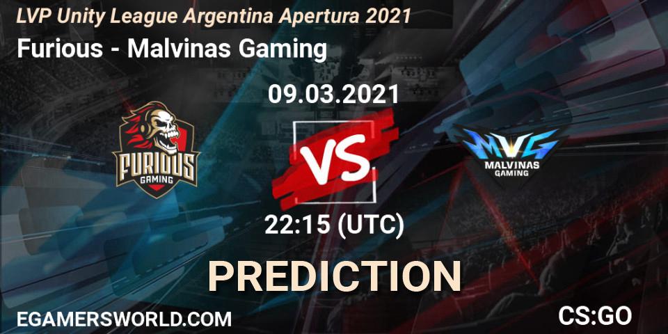 Furious vs Malvinas Gaming: Betting TIp, Match Prediction. 09.03.2021 at 22:15. Counter-Strike (CS2), LVP Unity League Argentina Apertura 2021