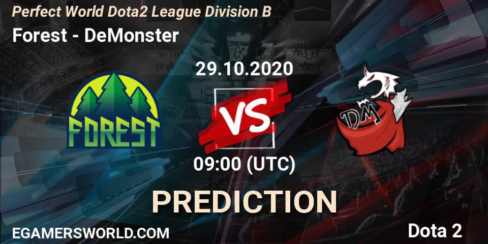 Forest vs DeMonster: Betting TIp, Match Prediction. 29.10.20. Dota 2, Perfect World Dota2 League Division B