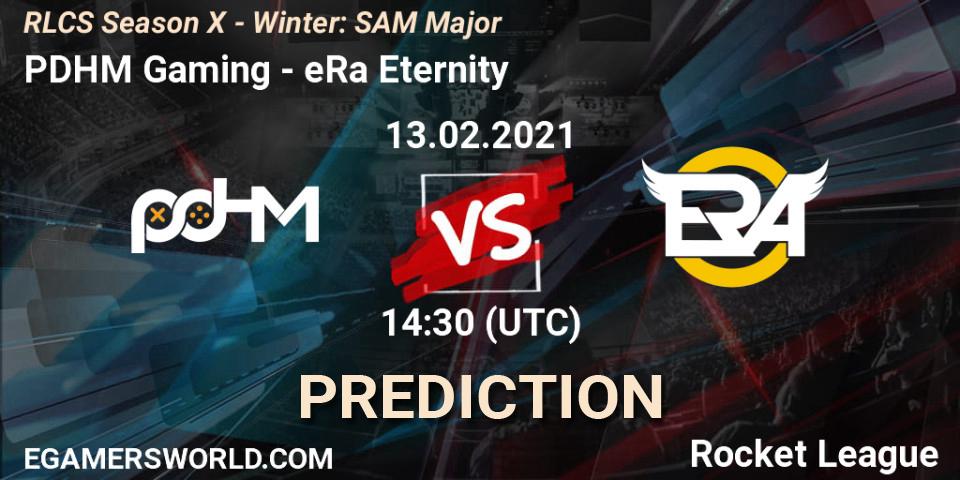 PDHM Gaming vs eRa Eternity: Betting TIp, Match Prediction. 13.02.2021 at 14:30. Rocket League, RLCS Season X - Winter: SAM Major