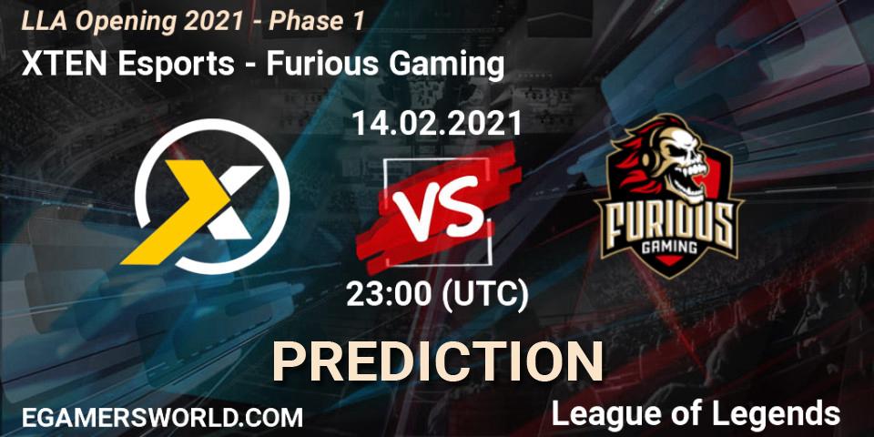XTEN Esports vs Furious Gaming: Betting TIp, Match Prediction. 14.02.21. LoL, LLA Opening 2021 - Phase 1