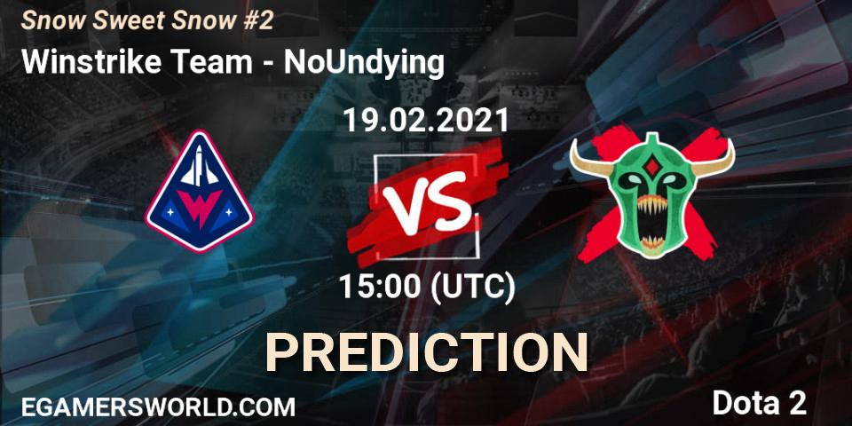 Winstrike Team vs NoUndying: Betting TIp, Match Prediction. 19.02.2021 at 15:41. Dota 2, Snow Sweet Snow #2