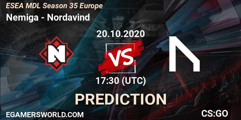 Nemiga vs Nordavind: Betting TIp, Match Prediction. 30.10.20. CS2 (CS:GO), ESEA MDL Season 35 Europe