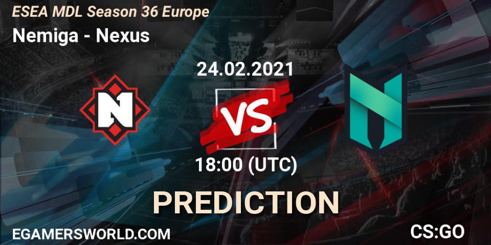 Nemiga vs Nexus: Betting TIp, Match Prediction. 24.02.21. CS2 (CS:GO), MDL ESEA Season 36: Europe - Premier division