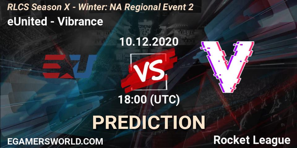 eUnited vs Vibrance: Betting TIp, Match Prediction. 10.12.2020 at 18:00. Rocket League, RLCS Season X - Winter: NA Regional Event 2