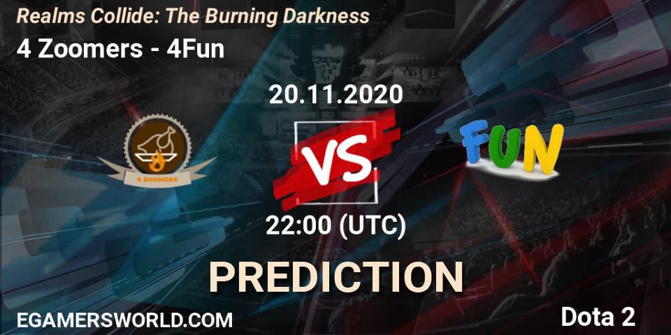 4 Zoomers vs 4Fun: Betting TIp, Match Prediction. 20.11.20. Dota 2, Realms Collide: The Burning Darkness