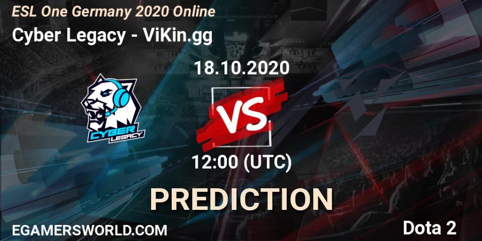 Cyber Legacy vs ViKin.gg: Betting TIp, Match Prediction. 18.10.20. Dota 2, ESL One Germany 2020 Online