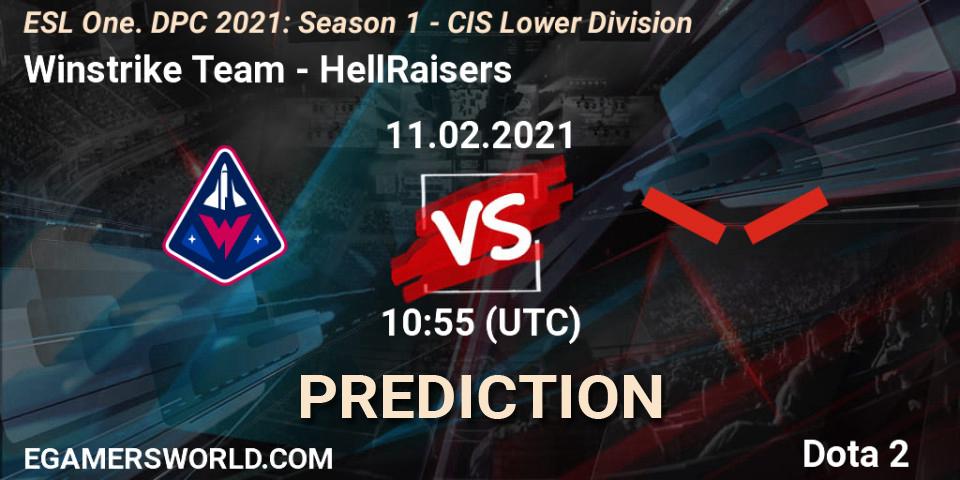 Winstrike Team vs HellRaisers: Betting TIp, Match Prediction. 11.02.21. Dota 2, ESL One. DPC 2021: Season 1 - CIS Lower Division