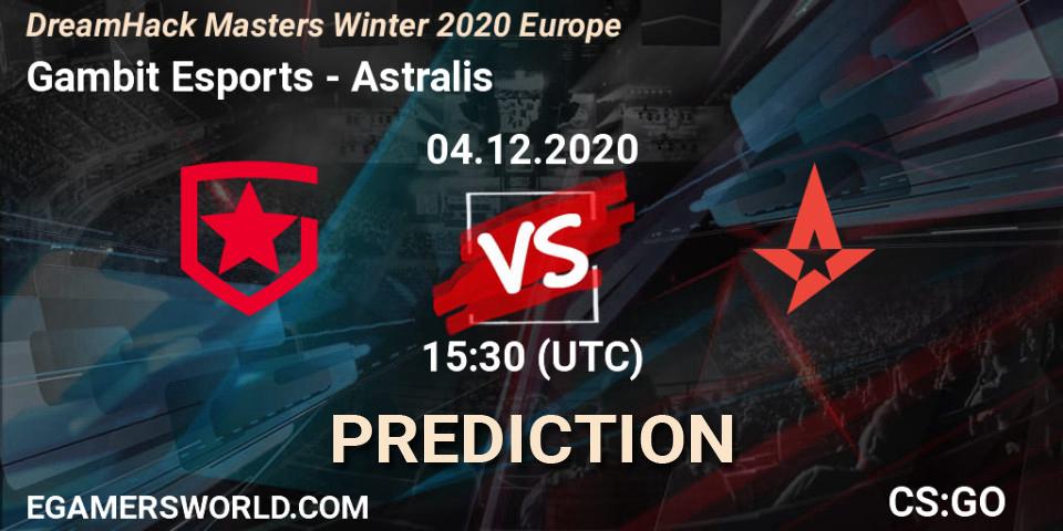 Gambit Esports vs Astralis: Betting TIp, Match Prediction. 04.12.20. CS2 (CS:GO), DreamHack Masters Winter 2020 Europe