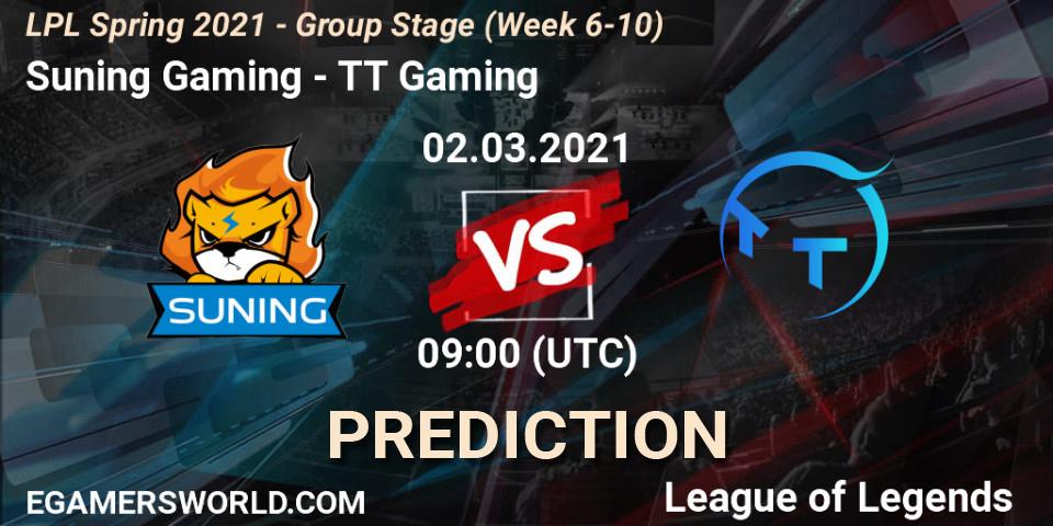 Suning Gaming vs TT Gaming: Betting TIp, Match Prediction. 02.03.21. LoL, LPL Spring 2021 - Group Stage (Week 6-10)