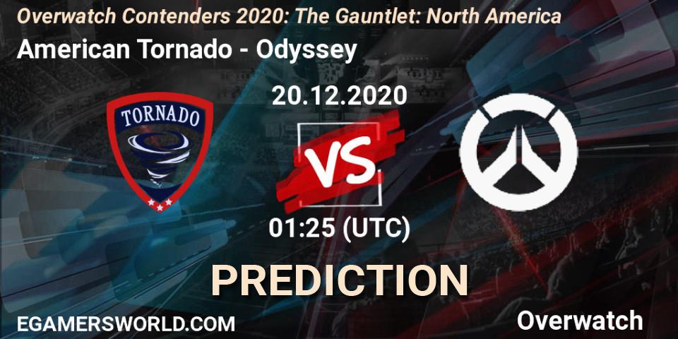 American Tornado vs Odyssey: Betting TIp, Match Prediction. 20.12.2020 at 01:45. Overwatch, Overwatch Contenders 2020: The Gauntlet: North America