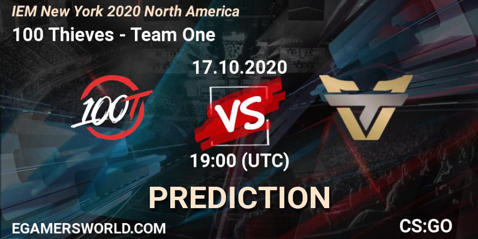 100 Thieves vs Team One: Betting TIp, Match Prediction. 17.10.20. CS2 (CS:GO), IEM New York 2020 North America