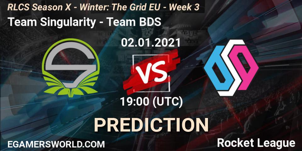 Team Singularity vs Team BDS: Betting TIp, Match Prediction. 02.01.21. Rocket League, RLCS Season X - Winter: The Grid EU - Week 3