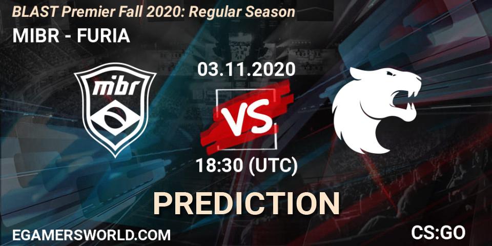 MIBR vs FURIA: Betting TIp, Match Prediction. 03.11.20. CS2 (CS:GO), BLAST Premier Fall 2020: Regular Season