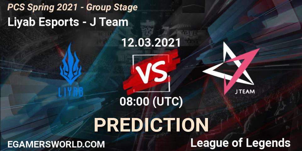 Liyab Esports vs J Team: Betting TIp, Match Prediction. 12.03.2021 at 09:30. LoL, PCS Spring 2021 - Group Stage