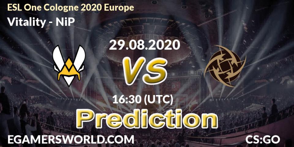 Vitality vs NiP: Betting TIp, Match Prediction. 29.08.20. CS2 (CS:GO), ESL One Cologne 2020 Europe