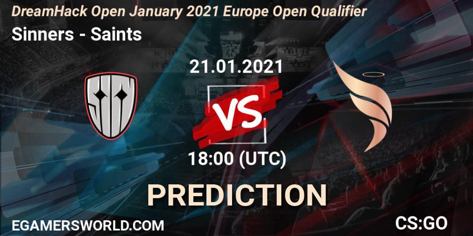 Sinners vs Saints: Betting TIp, Match Prediction. 21.01.21. CS2 (CS:GO), DreamHack Open January 2021 Europe Open Qualifier