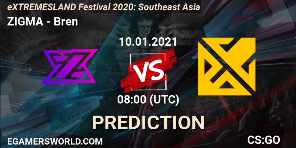 ZIGMA vs Bren: Betting TIp, Match Prediction. 10.01.21. CS2 (CS:GO), eXTREMESLAND Festival 2020: Southeast Asia