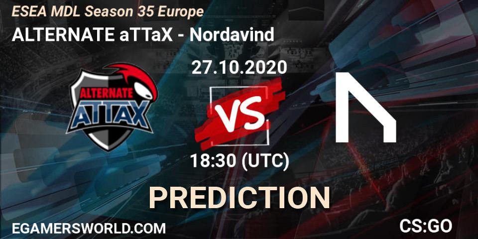 ALTERNATE aTTaX vs Nordavind: Betting TIp, Match Prediction. 27.10.20. CS2 (CS:GO), ESEA MDL Season 35 Europe