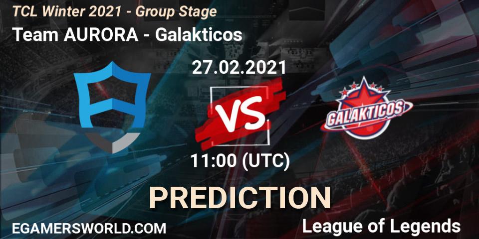 Team AURORA vs Galakticos: Betting TIp, Match Prediction. 27.02.21. LoL, TCL Winter 2021 - Group Stage