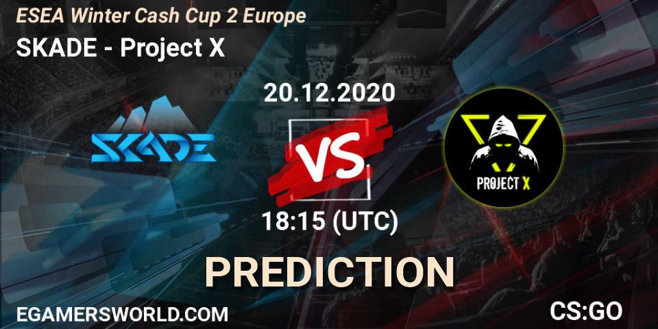 SKADE vs Project X: Betting TIp, Match Prediction. 20.12.2020 at 18:30. Counter-Strike (CS2), ESEA Winter Cash Cup 2 Europe