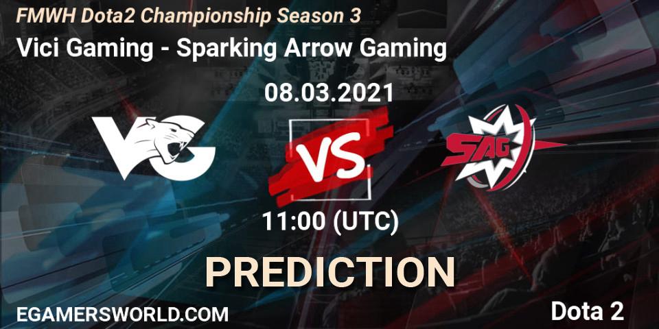 Vici Gaming vs Sparking Arrow Gaming: Betting TIp, Match Prediction. 02.03.2021 at 08:00. Dota 2, FMWH Dota2 Championship Season 3