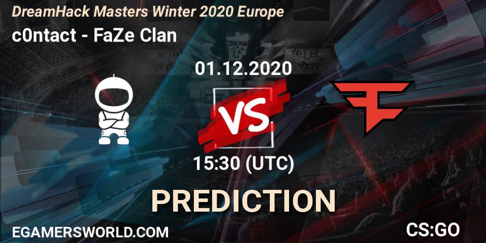 c0ntact vs FaZe Clan: Betting TIp, Match Prediction. 01.12.20. CS2 (CS:GO), DreamHack Masters Winter 2020 Europe