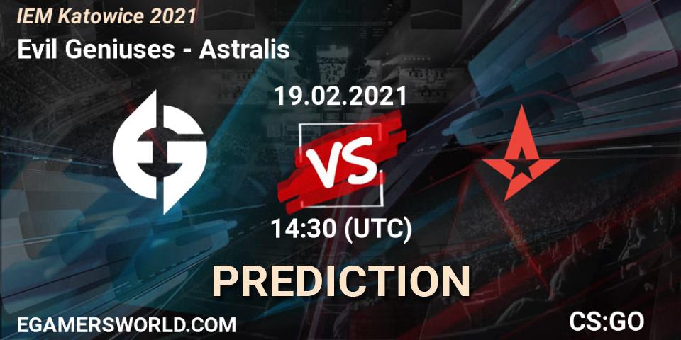 Evil Geniuses vs Astralis: Betting TIp, Match Prediction. 19.02.21. CS2 (CS:GO), IEM Katowice 2021