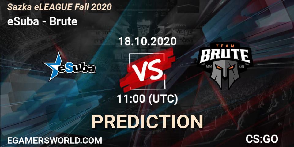 eSuba vs Brute: Betting TIp, Match Prediction. 18.10.20. CS2 (CS:GO), Sazka eLEAGUE Fall 2020