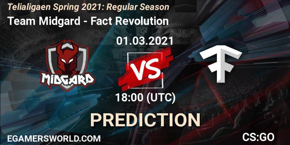Team Midgard vs Fact Revolution: Betting TIp, Match Prediction. 01.03.2021 at 18:00. Counter-Strike (CS2), Telialigaen Spring 2021: Regular Season