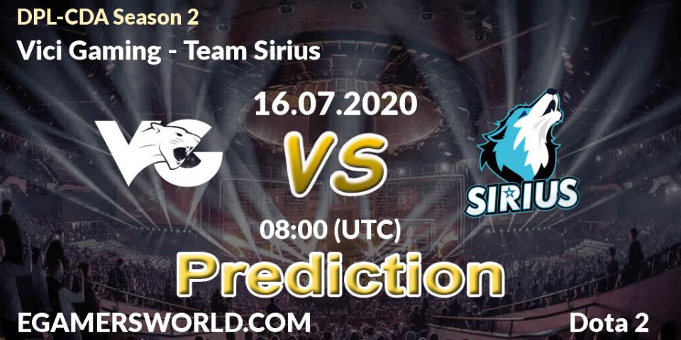 Vici Gaming vs Team Sirius: Betting TIp, Match Prediction. 16.07.20. Dota 2, DPL-CDA Professional League Season 2