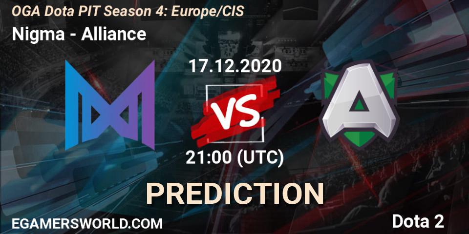 Nigma vs Alliance: Betting TIp, Match Prediction. 17.12.2020 at 21:22. Dota 2, OGA Dota PIT Season 4: Europe/CIS