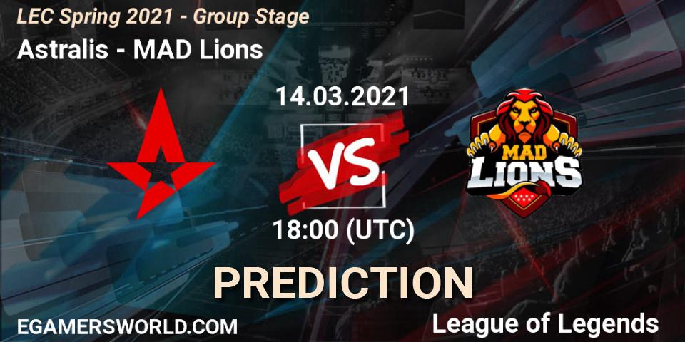 Astralis vs MAD Lions: Betting TIp, Match Prediction. 14.03.2021 at 18:00. LoL, LEC Spring 2021 - Group Stage