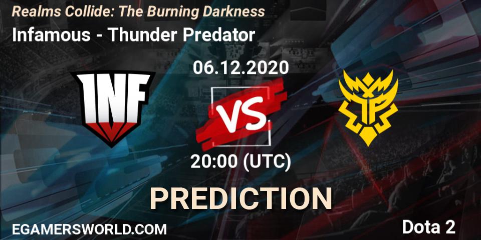 Infamous vs Thunder Predator: Betting TIp, Match Prediction. 06.12.20. Dota 2, Realms Collide: The Burning Darkness