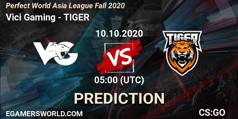 Vici Gaming vs TIGER: Betting TIp, Match Prediction. 10.10.2020 at 05:00. Counter-Strike (CS2), Perfect World Asia League Fall 2020