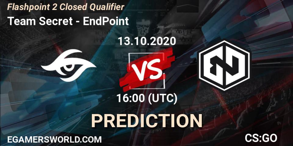 Team Secret vs EndPoint: Betting TIp, Match Prediction. 13.10.20. CS2 (CS:GO), Flashpoint 2 Closed Qualifier