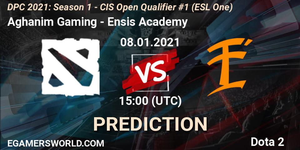 Aghanim Gaming vs Ensis Academy: Betting TIp, Match Prediction. 08.01.2021 at 15:00. Dota 2, DPC 2021: Season 1 - CIS Open Qualifier #1 (ESL One)