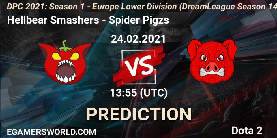 Hellbear Smashers vs Spider Pigzs: Betting TIp, Match Prediction. 24.02.21. Dota 2, DPC 2021: Season 1 - Europe Lower Division (DreamLeague Season 14)