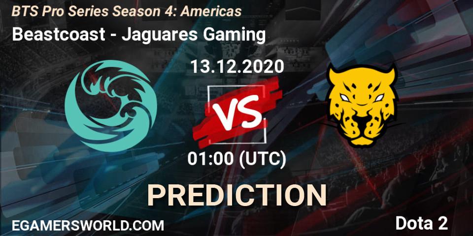 Beastcoast vs Jaguares Gaming: Betting TIp, Match Prediction. 13.12.2020 at 01:01. Dota 2, BTS Pro Series Season 4: Americas
