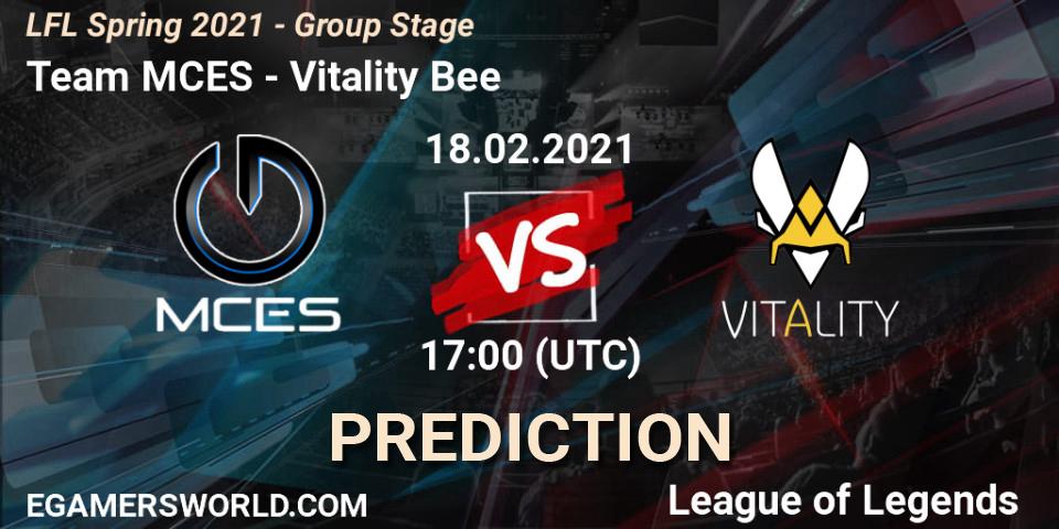 Team MCES vs Vitality Bee: Betting TIp, Match Prediction. 18.02.21. LoL, LFL Spring 2021 - Group Stage