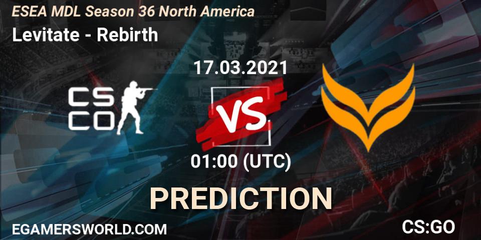 Levitate vs Rebirth: Betting TIp, Match Prediction. 17.03.21. CS2 (CS:GO), MDL ESEA Season 36: North America - Premier Division