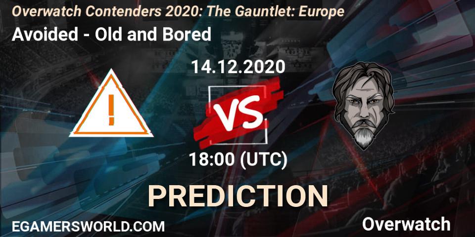 Avoided vs Old and Bored: Betting TIp, Match Prediction. 14.12.2020 at 18:00. Overwatch, Overwatch Contenders 2020: The Gauntlet: Europe