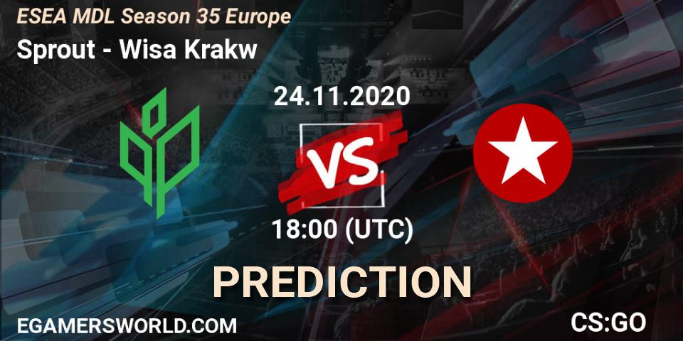 Sprout vs Wisła Kraków: Betting TIp, Match Prediction. 24.11.2020 at 18:00. Counter-Strike (CS2), ESEA MDL Season 35 Europe