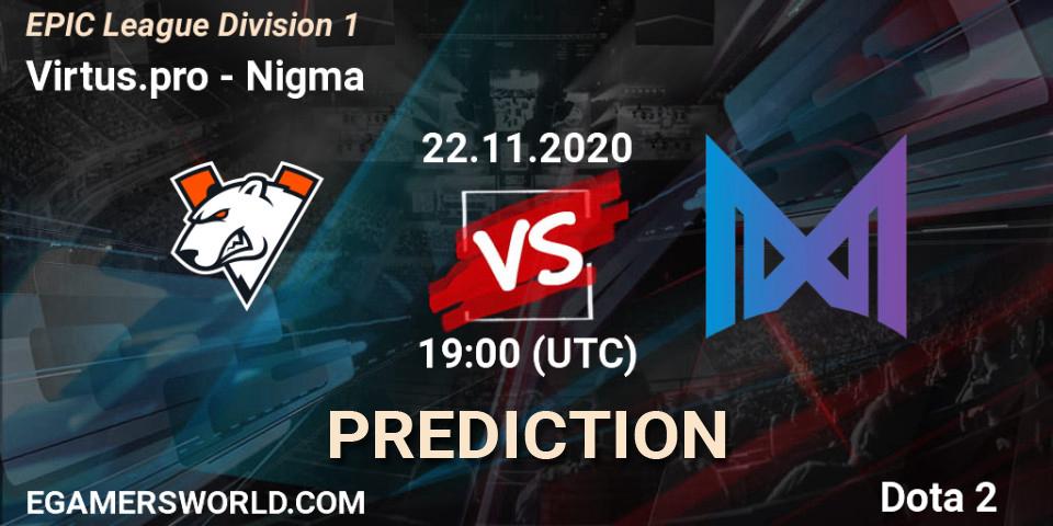 Virtus.pro vs Nigma: Betting TIp, Match Prediction. 22.11.20. Dota 2, EPIC League Division 1