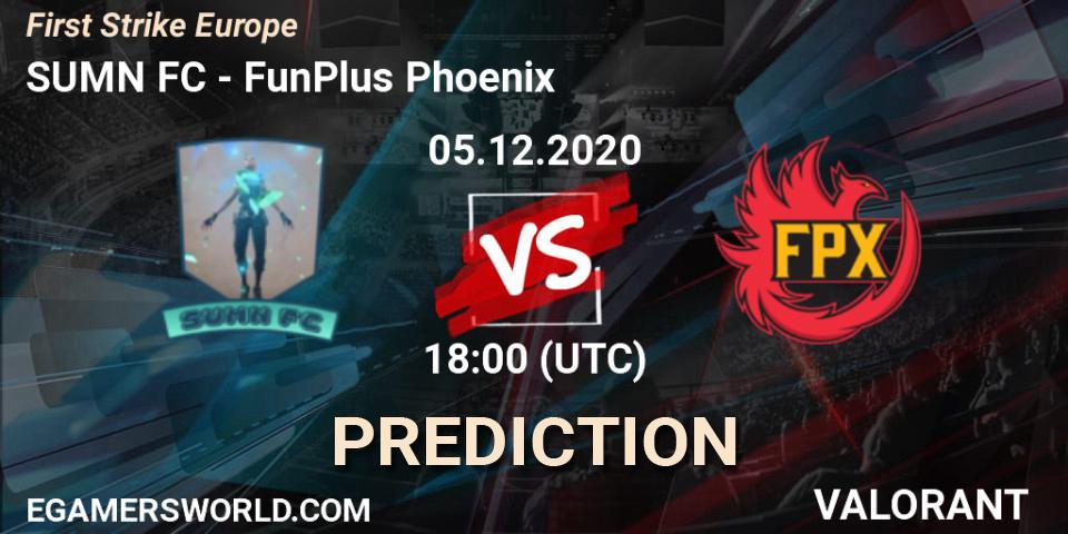 SUMN FC vs FunPlus Phoenix: Betting TIp, Match Prediction. 05.12.2020 at 19:45. VALORANT, First Strike Europe