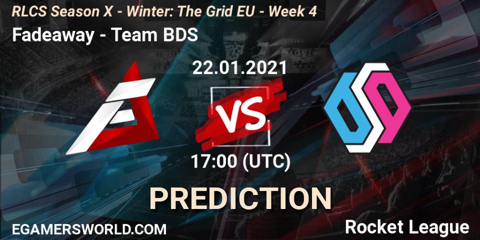 Fadeaway vs Team BDS: Betting TIp, Match Prediction. 22.01.21. Rocket League, RLCS Season X - Winter: The Grid EU - Week 4