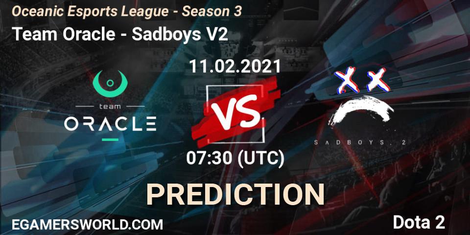 Team Oracle vs Sadboys V2: Betting TIp, Match Prediction. 11.02.21. Dota 2, Oceanic Esports League - Season 3
