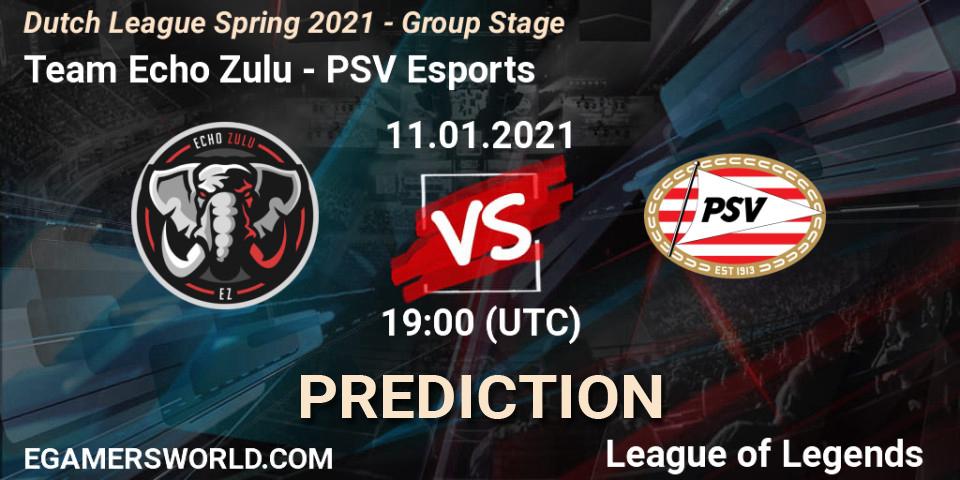 Team Echo Zulu vs PSV Esports: Betting TIp, Match Prediction. 12.01.2021 at 19:00. LoL, Dutch League Spring 2021 - Group Stage