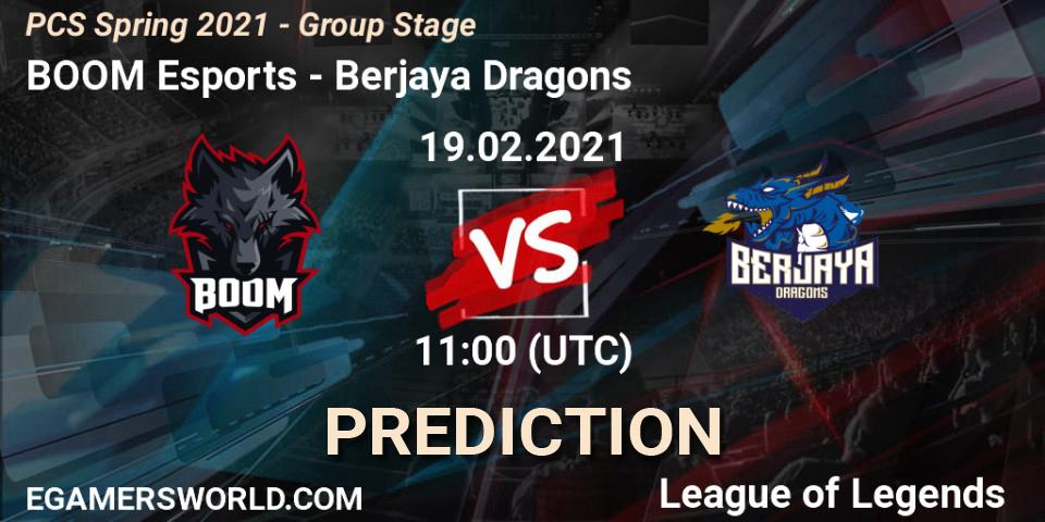 BOOM Esports vs Berjaya Dragons: Betting TIp, Match Prediction. 19.02.2021 at 11:30. LoL, PCS Spring 2021 - Group Stage
